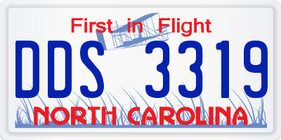 NC license plate DDS3319
