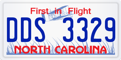 NC license plate DDS3329