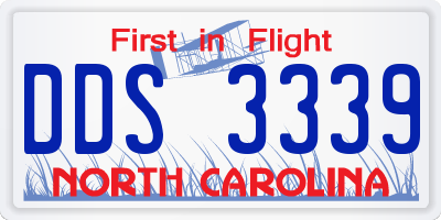 NC license plate DDS3339