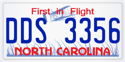 NC license plate DDS3356