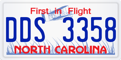 NC license plate DDS3358