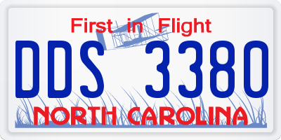 NC license plate DDS3380