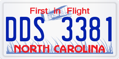 NC license plate DDS3381