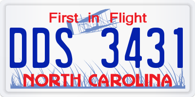 NC license plate DDS3431