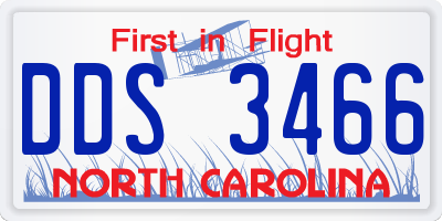 NC license plate DDS3466