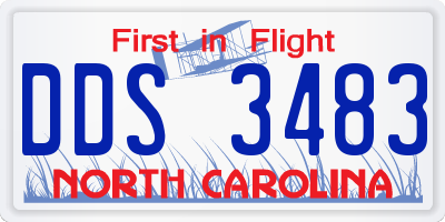 NC license plate DDS3483