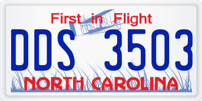 NC license plate DDS3503