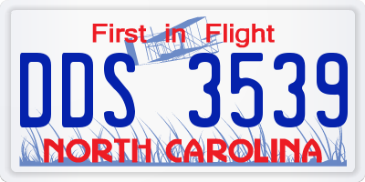 NC license plate DDS3539