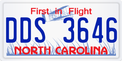 NC license plate DDS3646