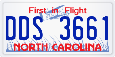 NC license plate DDS3661