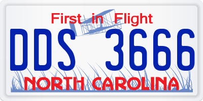 NC license plate DDS3666