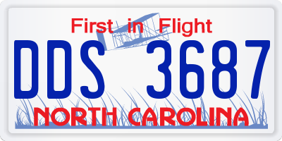 NC license plate DDS3687