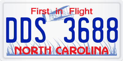 NC license plate DDS3688