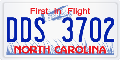 NC license plate DDS3702