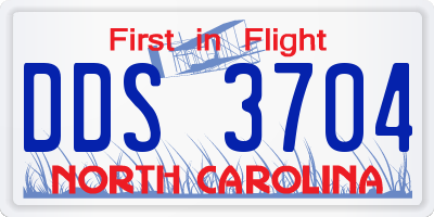 NC license plate DDS3704
