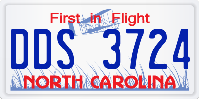 NC license plate DDS3724