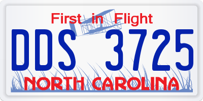 NC license plate DDS3725