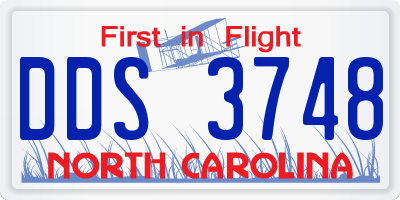 NC license plate DDS3748