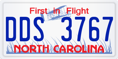 NC license plate DDS3767
