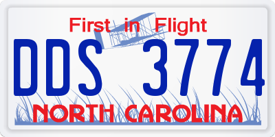 NC license plate DDS3774