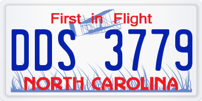 NC license plate DDS3779