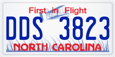 NC license plate DDS3823