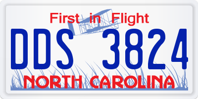 NC license plate DDS3824