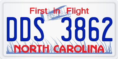 NC license plate DDS3862