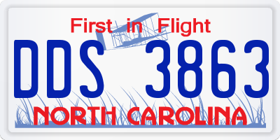NC license plate DDS3863