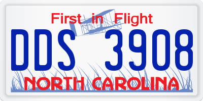NC license plate DDS3908