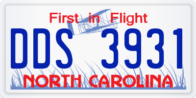 NC license plate DDS3931
