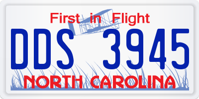 NC license plate DDS3945