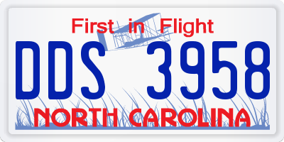 NC license plate DDS3958