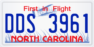 NC license plate DDS3961