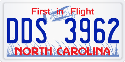 NC license plate DDS3962