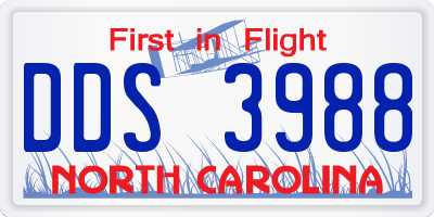 NC license plate DDS3988