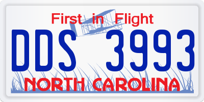 NC license plate DDS3993