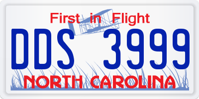 NC license plate DDS3999
