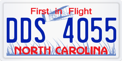 NC license plate DDS4055