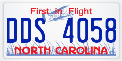 NC license plate DDS4058
