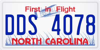 NC license plate DDS4078