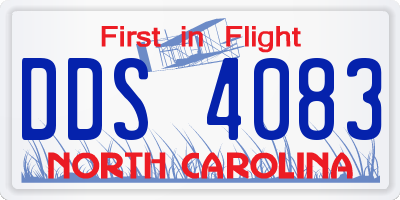 NC license plate DDS4083