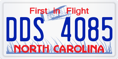 NC license plate DDS4085