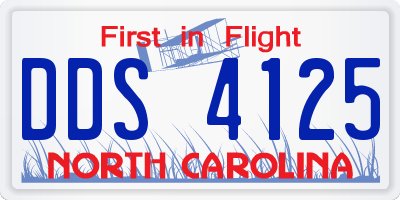 NC license plate DDS4125