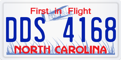 NC license plate DDS4168