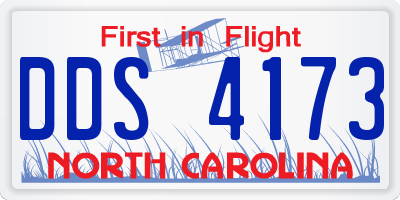 NC license plate DDS4173