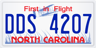 NC license plate DDS4207