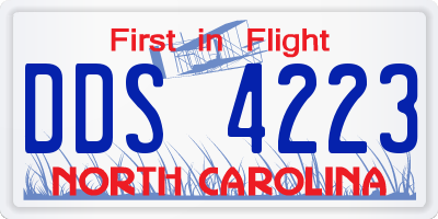 NC license plate DDS4223