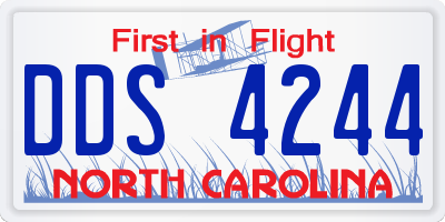 NC license plate DDS4244