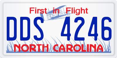 NC license plate DDS4246